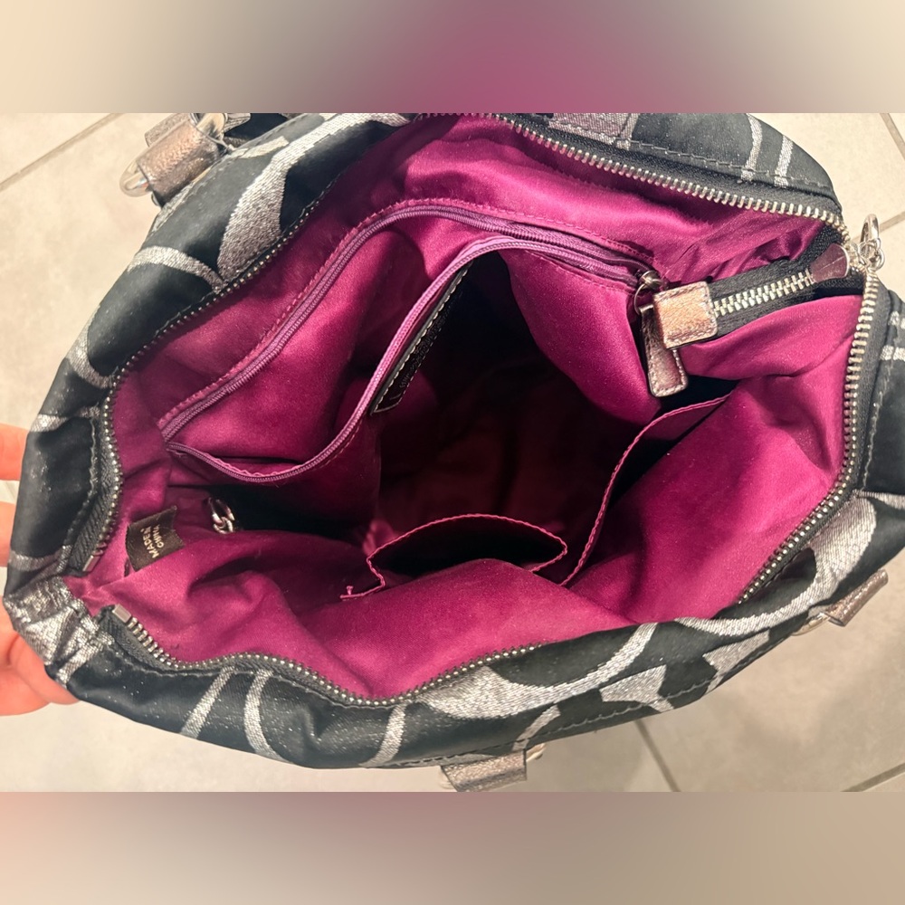 Coach Black and Silver Patterned Tote - Picture 6 of 7